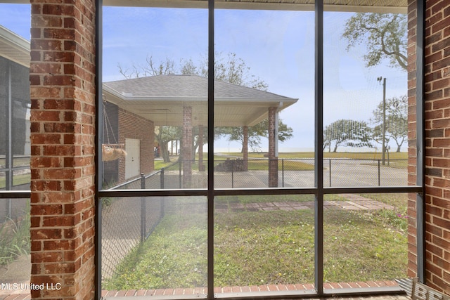 view of unfurnished sunroom