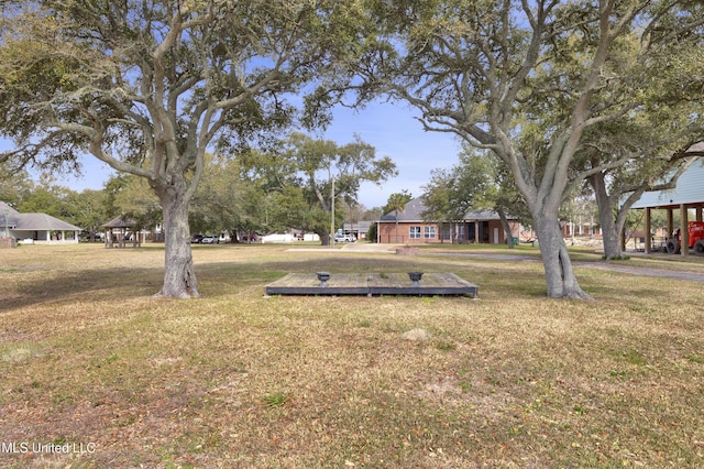 view of community featuring a yard