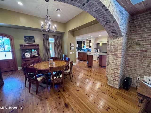 236 Sawbridge Dr, Ridgeland, MS 39157 - dining space featuring light wood-type flooring, baseboards, healthy amount of natural light, a chandelier, and recessed lighting