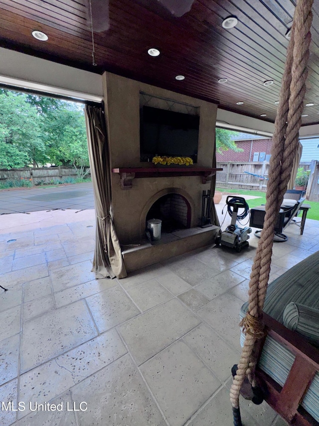 236 Sawbridge Dr, Ridgeland, MS 39157 - view of patio featuring an outdoor fireplace