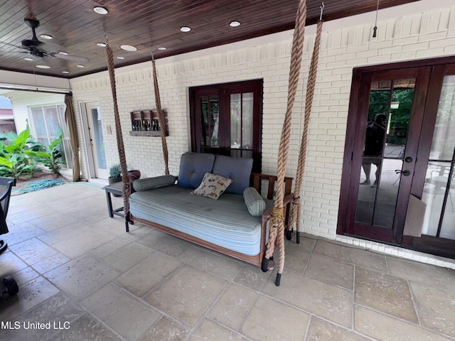 236 Sawbridge Dr, Ridgeland, MS 39157 - view of patio with french doors and ceiling fan