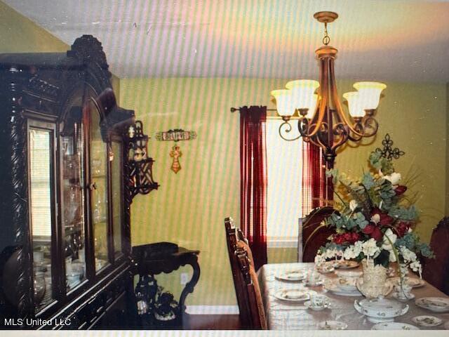 3820 Beamon Rd, Kosciusko, MS 39090 - dining space with a chandelier