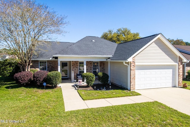 1574 Rachel Dr, Biloxi, MS 39532 - view of front of property featuring a garage, a front yard, brick siding, and concrete driveway