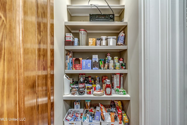 view of pantry