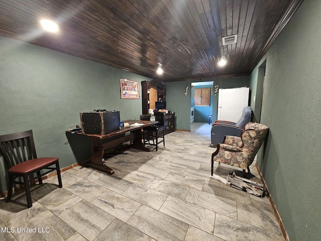 633 24th St, Gulfport, MS 39501 - office space featuring a textured wall and wooden ceiling