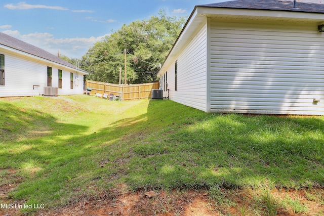 view of yard featuring cooling unit