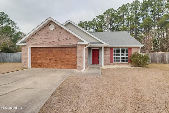 view of front facade featuring a garage