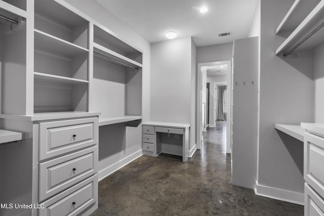 walk in closet featuring visible vents