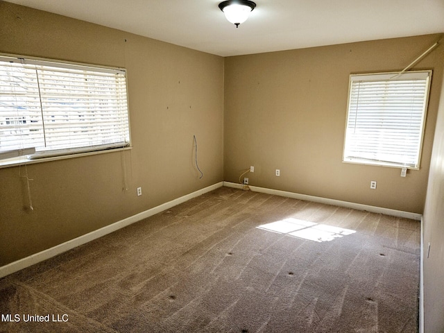 carpeted spare room with a wealth of natural light