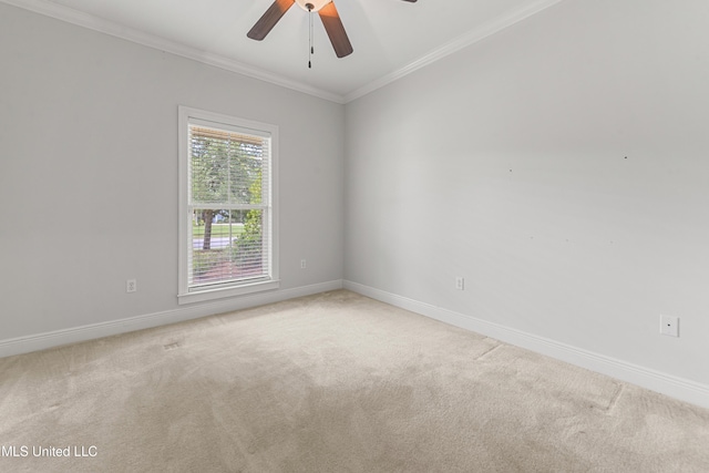 11541 Briarstone Pl, Gulfport, MS 39503 - unfurnished room with light carpet, ornamental molding, and ceiling fan