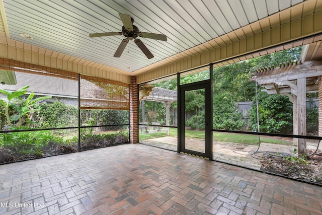 11541 Briarstone Pl, Gulfport, MS 39503 - unfurnished sunroom with a ceiling fan