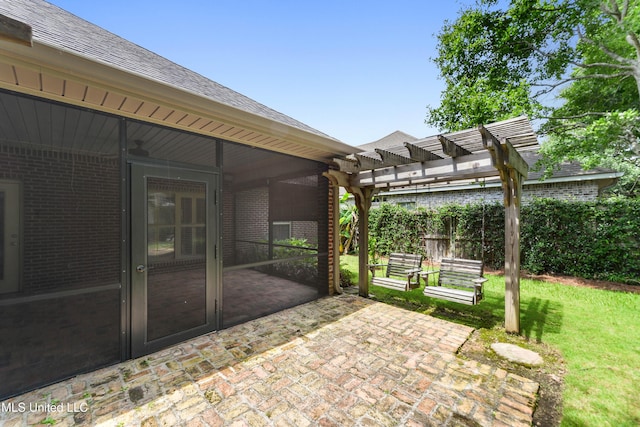 11541 Briarstone Pl, Gulfport, MS 39503 - view of patio featuring a pergola and a sunroom