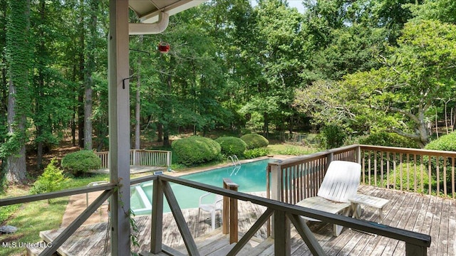 555 Rusk Dr, Brandon, MS 39047 - wooden terrace with an outdoor pool