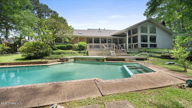 555 Rusk Dr, Brandon, MS 39047 - swimming pool with a wooden deck