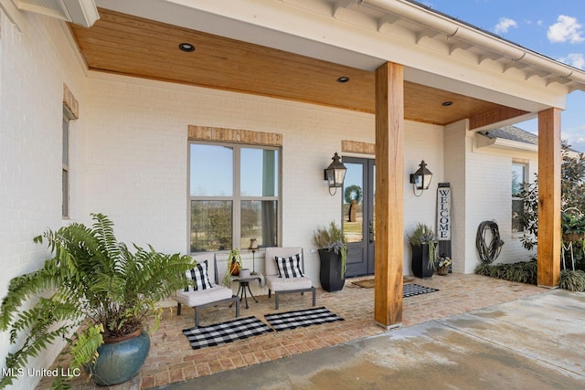 view of patio with a porch