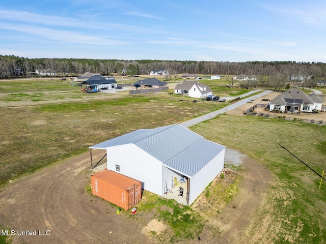 aerial view with a wooded view