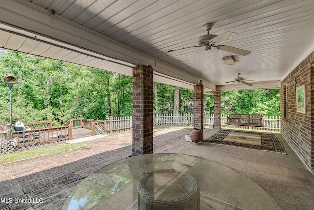 354 Lakeway Dr, Brandon, MS 39047 - view of patio / terrace featuring a ceiling fan and outdoor dining space
