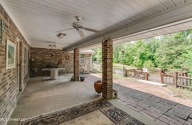 354 Lakeway Dr, Brandon, MS 39047 - view of patio featuring a ceiling fan