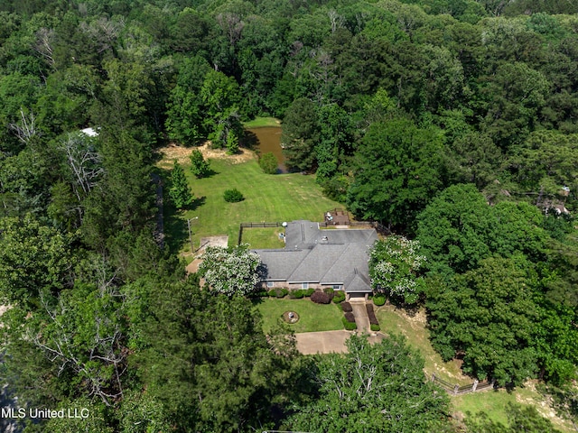 354 Lakeway Dr, Brandon, MS 39047 - aerial overview of property's location with a heavily wooded area