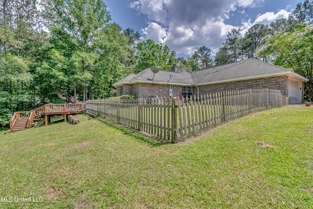 354 Lakeway Dr, Brandon, MS 39047 - view of yard featuring a wooden deck