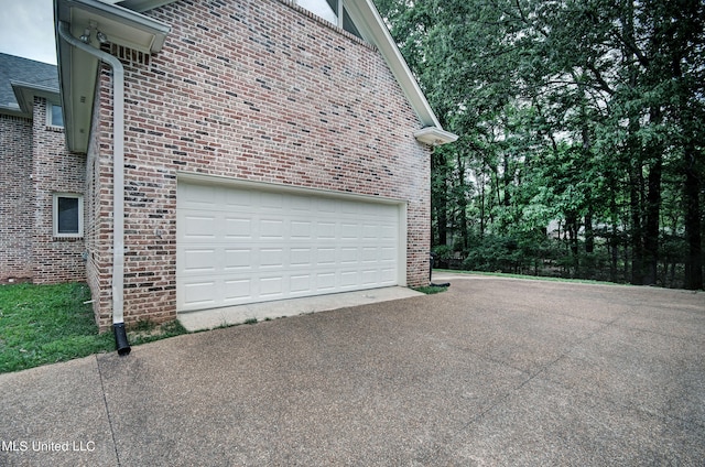 view of garage