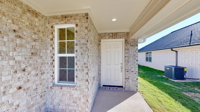 view of exterior entry with cooling unit