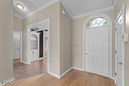 123 Munich Dr, Madison, MS 39110 - foyer featuring crown molding, baseboards, and wood finished floors