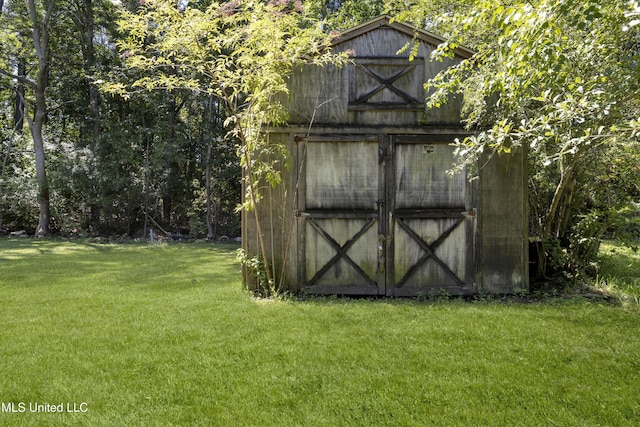 view of shed