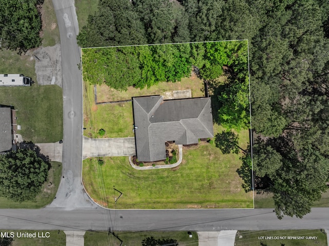 aerial view of property's location with property parcel outlined