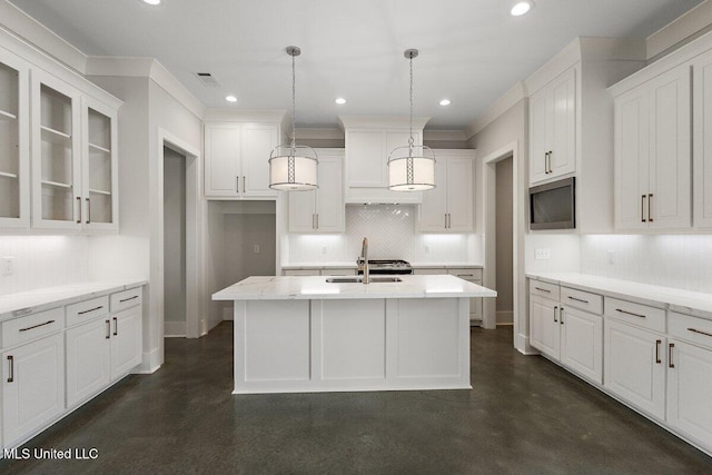 850 Glenwild Cir, Canton, MS 39046 - kitchen featuring a sink, concrete floors, tasteful backsplash, and recessed lighting