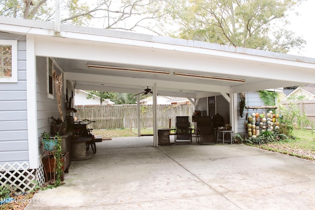 view of patio / terrace featuring a carport