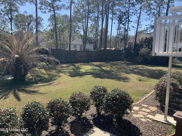 view of yard with fence