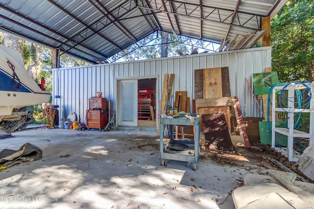 view of garage