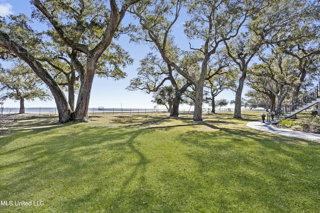 view of yard featuring fence