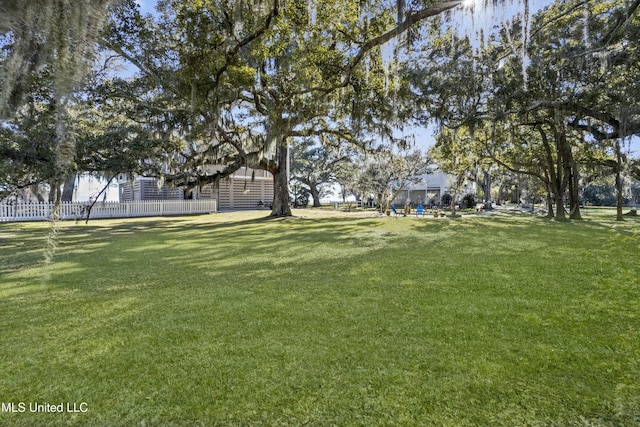 view of yard featuring fence