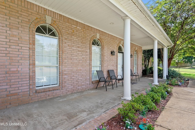 view of patio / terrace featuring covered porch