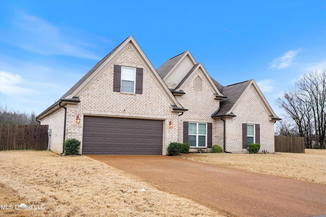 front facade with a garage