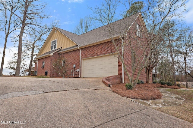 view of home's exterior featuring a garage