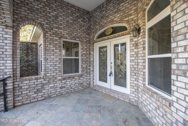 view of exterior entry with french doors