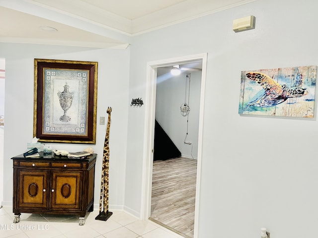 2252 Beach Dr Unit 305, Gulfport, MS 39507 - corridor with crown molding, baseboards, and light tile patterned floors