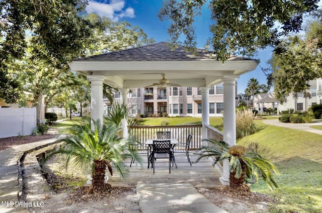 2252 Beach Dr Unit 305, Gulfport, MS 39507 - view of patio / terrace with a gazebo and ceiling fan