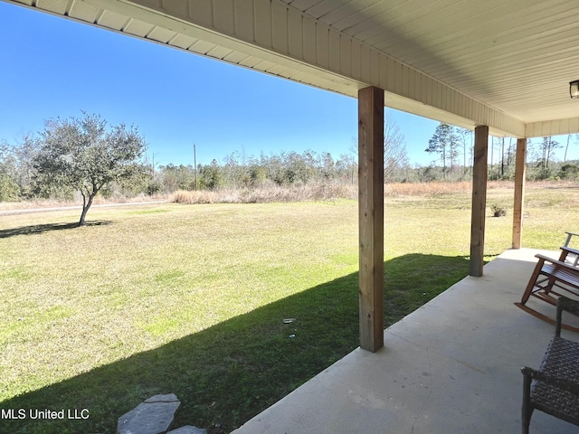 view of yard with a patio area