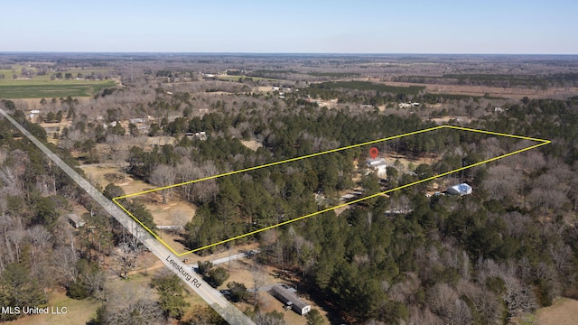 aerial view with a rural view