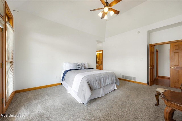 4872 Bobo Pl, Olive Branch, MS 38654 - carpeted bedroom featuring baseboards, ceiling fan, and vaulted ceiling
