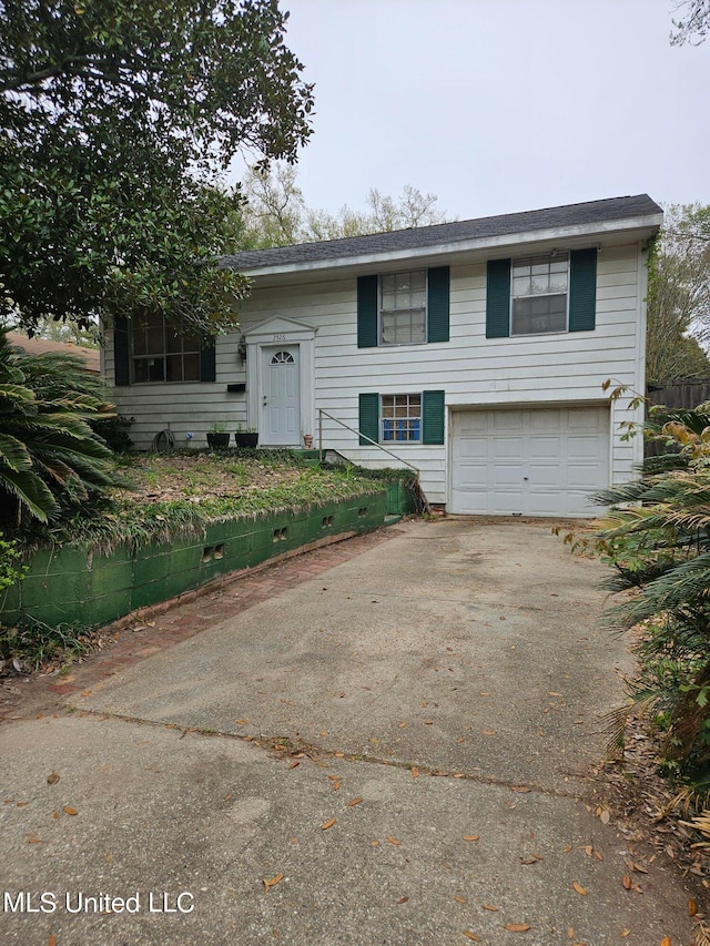 raised ranch with a garage