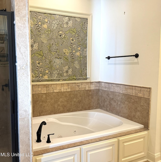 bathroom with a washtub