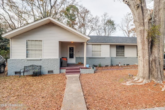 view of single story home