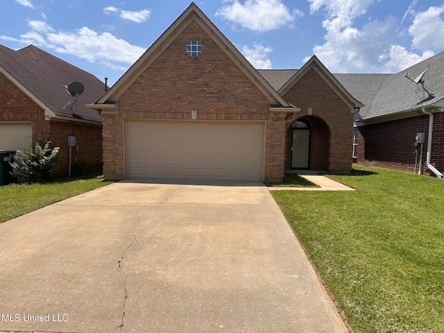 7807 S Chesterfield Dr, Southaven, MS 38671 - traditional-style home with brick siding, a front lawn, driveway, and an attached garage