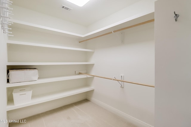 spacious closet featuring carpet