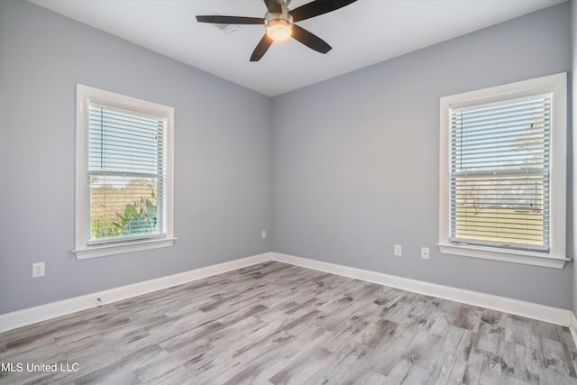 46 Tyro Rd, Holly Springs, MS 38635 - empty room featuring ceiling fan, wood finished floors, and baseboards